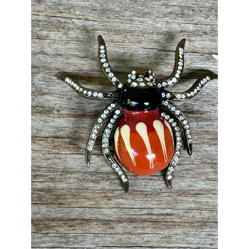 Vintage Designer Signed Costume Lee Angel Spider Brooch